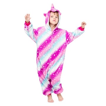 JEDNOROŻEC Galaxy Piżama Dziecięca Kigurumi Onesie Kombinezon Kostium 122