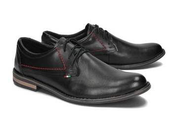 PÓŁBUTY MĘSKIE CASUAL SKÓRA 281/P CZARNY 45