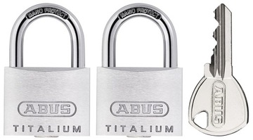 ABUS 2 НАВЕСНЫХ ЗАМКА ДЛЯ 1 ТИТАЛОВОГО НАВЕСНОГО ЗАМКА 2x20MM С КЛЮЧОМ