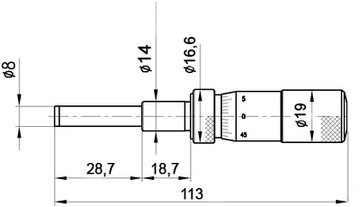 Аналоговый микрометр с винтовой головкой