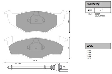 Тормозные колодки ПЕРЕДНИЕ Skoda FABIA 1 I 1999-2008 гг.