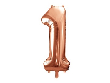 Balon foliowy Cyfra 1, 86cm różowe złoto