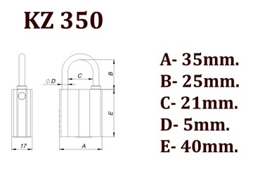 Замок LOB Padlock K350 на один ключ + 3 класса стали.