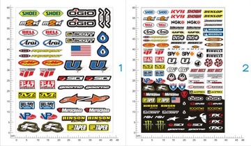 ПЕЧАТЬ НАКЛЕЙКОВ ДЛЯ ТЮНИНГА МОТОРА, большой набор 60 х 44см