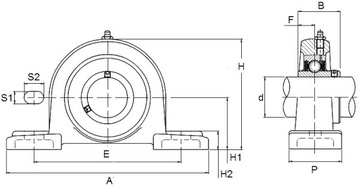 ZESPÓŁ ŁOŻYSKOWY UCP 208 OPRAWA ŁOŻYSKO wał 40mm