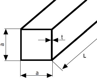 Profil aluminiowy 100x100x5 - 150 cm