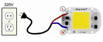 COB LED 5Вт теплый белый 220В