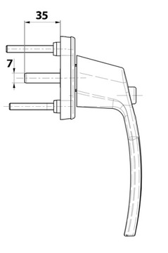 Klamka z przyciskiem Victory Brąz RAL 8019