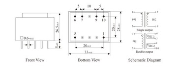 PE3015-M-1.8VA-230V/9V Transformator PCB