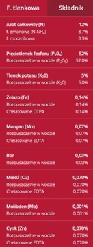 AGROLEAF 12+52+5+TE 15KG fosforowy +mikroskładniki