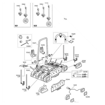 ЗАПЧАСТИ THULE ДЛЯ БАГАЖНИКА 927 и 923