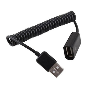 Пружинный спиральный кабель USB - USB M/F 10-100см