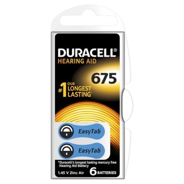 30 аккумуляторов для слуха DURACELL Activair 675 PR44