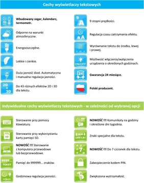 Рекламный дисплей Светодиодная доска 125x20 Производитель PL