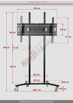 STOJAK WIESZAK WOZEK DO TV LCD PLAZMY LED 30-50''