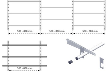 ПОЛКА НАСТЕННАЯ МЕТАЛЛИЧЕСКАЯ ПОДВЕСНЫЕ ПОЛКИ VARIO 2x30SPR