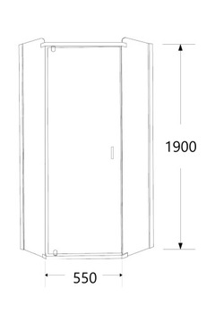 Пятиугольная кабина 90x90 Душевой поддон EASY CLEAN с сифоном