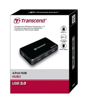 TS-HUB3K TRANSCEND внешний USB3.0 4-портовый концентратор TRANSCEND TS-HUB3K