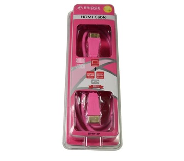 KABEL PRZEWÓD HDMI PREMIUM FULL HD 1.5m PINK