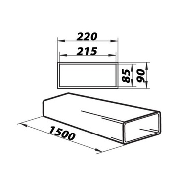 Вентиляционный канал плоский 220х90мм 1,5 м