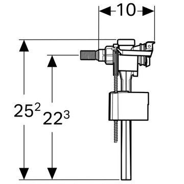 Заправочный клапан Geberit для керамического бачка