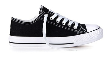 Buty sportowe TRAMPKI tenisówki Czarne P4