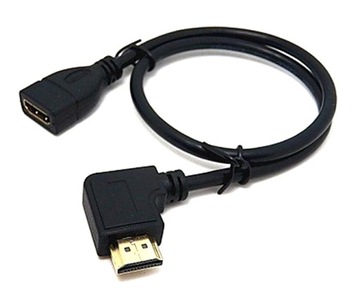 Угловой кабель HDMI-HDMI 1080 FULL HD, ПРАВЫЙ, 50 см