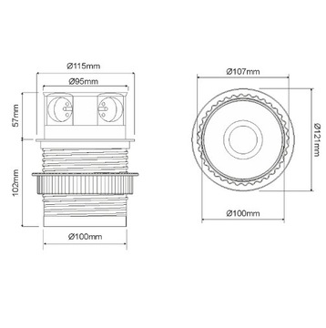 TETRA BOX 4x230V Дизайнерская настольная розетка