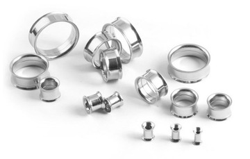 TUNEL ODKRĘCANY KLASYCZNY SREBRNY PIERCING - 12 mm