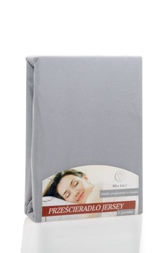 Sheet cotton knitwear with elastic band 220x200cm gray, фото