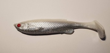 Savage gear 3-дверный fat minnow t-tail 13cm белый серебро, фото