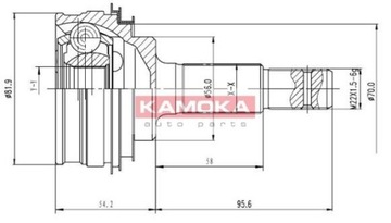 Kamoka 6592 набор шруса, вал карданный toyota carina 2, фото