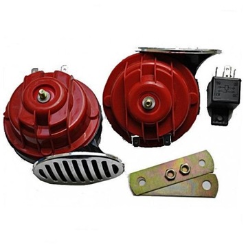 Клаксон сигнал звуковой фанфара 12v двухцветный tir/ сильный звук, фото