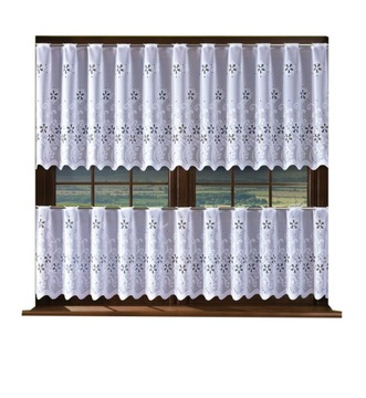 Frieze firana kitchen flowers jacquard good condition for kitchens white expulsion 70 centimeters, фото