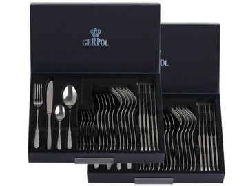 Gerpol complete 48 cutlery set mona dining stainless steel smooth 12 places, фото