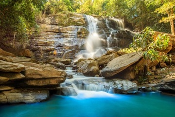 Photo wallpaper made to order waterfall, strumyk, potok, las, rocks, over 150 patterns, фото