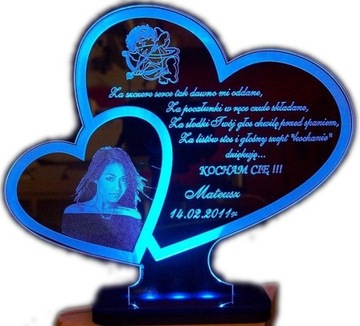 St. valentine's day backlit figurines з photo heart, фото