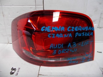 Tail light left audi a3 3-door 8p restyling dark europe, фото