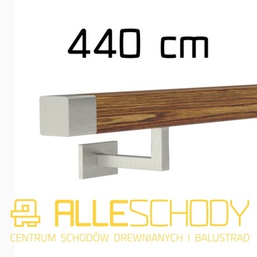 Handrail wall-mounted wooden 40x40 440cm oak color, фото