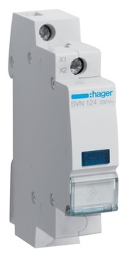 Hager лампа сигнализация, синяя 230v svn124, фото