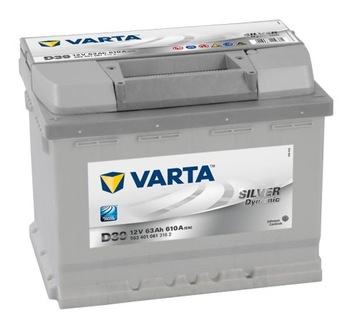 Аккумулятор 63ah/ 610a левая+ varta d39 серебро lacetti, фото