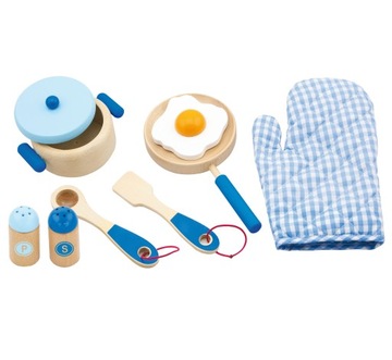 Wooden kitchen set to cooking viga kitchen for children blue, фото