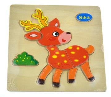 Educational wooden puzzle roe deer, фото
