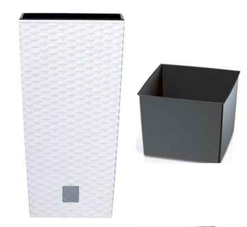 High flowerpot with cartridge rattan 40 x 75cm flowerpot, фото