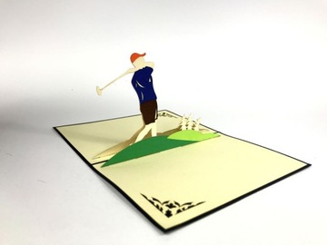 Player golf card 3-door father's day father's day grandfather invitation for a gift birthday, фото