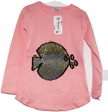 Atabay tunic fish colorful magical sequins 11-12, фото