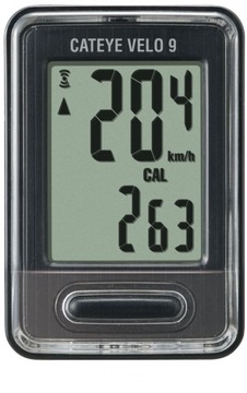 Instrument panel bicycle cateye velo 9 functions/ cc-vl820 black, фото