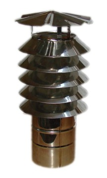 Кольцевой дымоход с козырьком fi180 178 мм нержавеющая сталь 1.4301