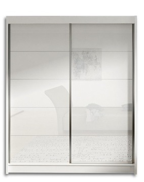 Белый раздвижной шкаф для спальни 150cm + Lacobel!