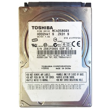Жорсткий диск Toshiba MK4058GSX / HDD2H41 / 400GB SATA 2,5"